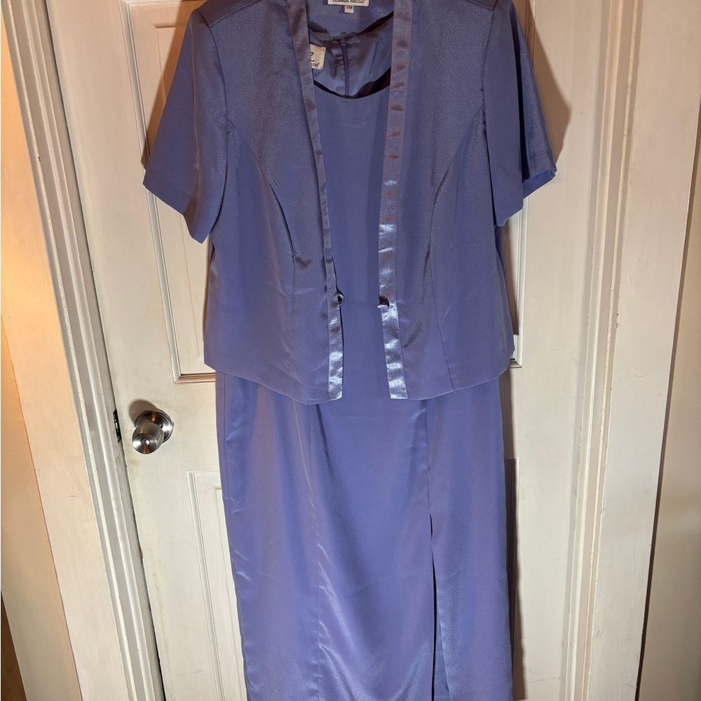 Donna Ricco Blue Midi Pencil Skirt for Work